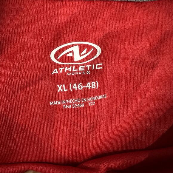 Athletic Works DriWorks Knit Shirt Mens Sz L /XL Gray Red Short Sleeve Crew Neck - Picture 5 of 15